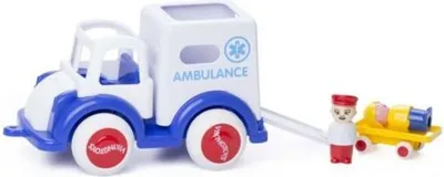 Lodër makinë ambulancë Viking Toys Auto Jumbo, e bardhë/kaltër - 1