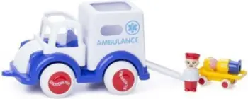 Lodër makinë ambulancë Viking Toys Auto Jumbo, e bardhë/kaltër