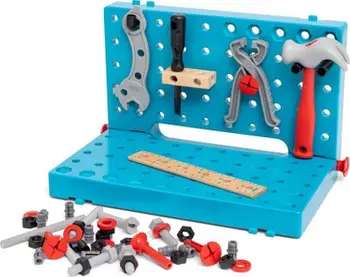 Bankë pune lodër Brio Builder Tool Table, set ndërtimi, me vegla, shumëngjyrëshe