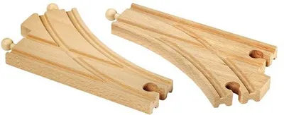 Lodër Brio Curved Track Switching, set 2 copë, druri - 1