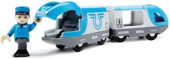 Tren lodër BRIO World Travel Battery Train, me bateri, prej druri, shumëngjyrësh
