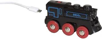 Lokomotivë lodër Brio USB Rechargeable 33596, elektrike, e zezë e kuqe