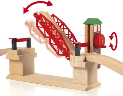 Lodër urë ngritëse Brio Drawbridge 33757, për trena druri, 3+ - 4