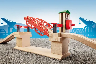 Lodër urë ngritëse Brio Drawbridge 33757, për trena druri, 3+ - 5
