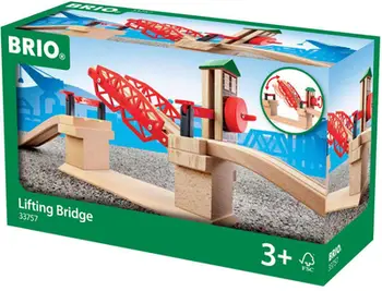 Lodër urë ngritëse Brio Drawbridge 33757, për trena druri, 3+