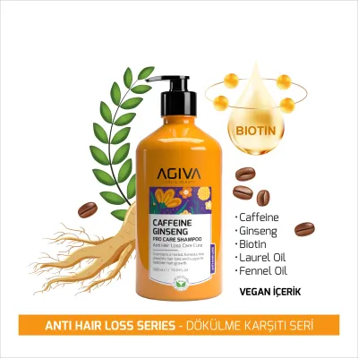 Shampo për flokë Agiva Caffeine Ginseng, 1000ml - 2