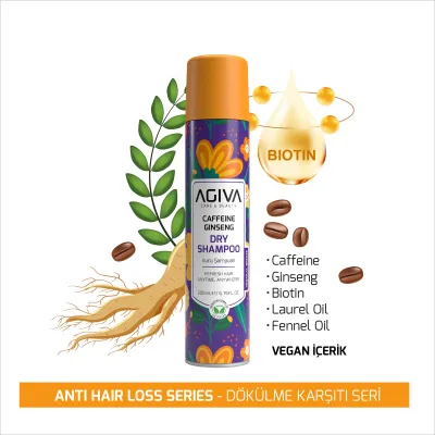 Shampo e thatë për flokë Agiva Caffeine Ginseng, 200ml - 2