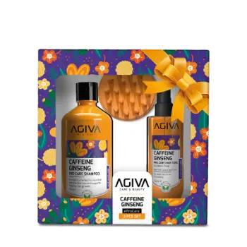 Set për flokë Agiva Caffeine Ginseng (Shampo 500ml+Tonik 200ml+Krehër)
