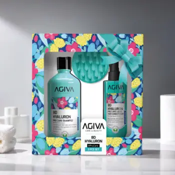 Set për flokë Agiva 8D Hyaluron (Shampon 500ml+Balsam 200ml+Krehër)