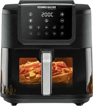 Fritezë me ajër të nxehtë Rommelsbacher FRH 1700, 8 L, e zezë