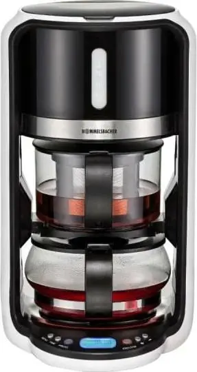 makinë çaji, Rommelsbacher, TA 1200, 1 L, programe 80/85/90/100°C, LCD, funksion ruajtje ngrohtësie, e zezë/argjend