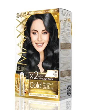 Set ngjyrë për flokë Maxx Deluxe Gold, 1.0 Black, 50ml