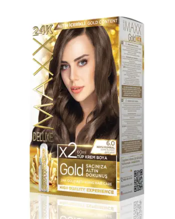 Set ngjyrë për flokë Maxx Deluxe Gold, 6.0 Dark Blonde, 50ml
