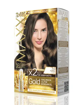 Set ngjyrë për flokë Maxx Deluxe Gold, 7.0 Blonde, 50ml