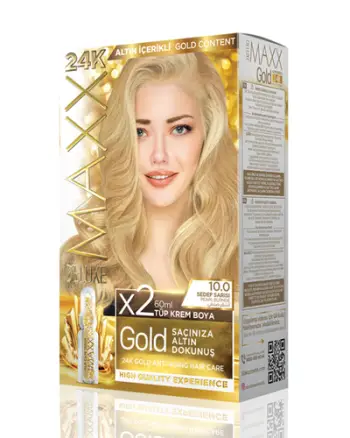 Set ngjyrë për flokë Maxx Deluxe Gold, 10.0 Pearl Blonde, 50ml