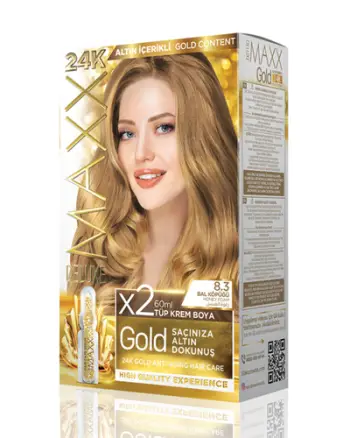 Set ngjyrë për flokë Maxx Deluxe Gold, 8.3 Honey Foam, 50ml
