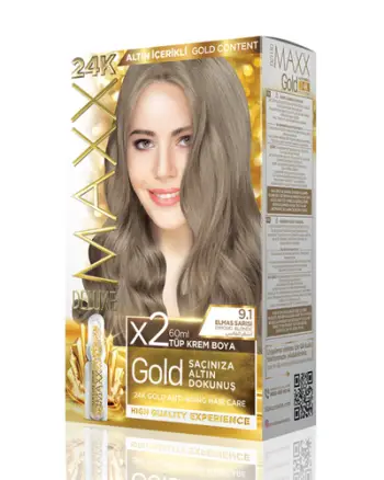 Set ngjyrë për flokë Maxx Deluxe Gold, 9.1 Diamond Blonde, 50ml
