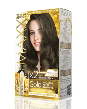 Set ngjyrë për flokë Maxx Deluxe Gold, 7.11 Olive Blonde, 50ml