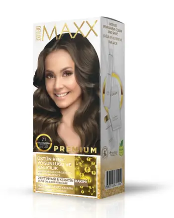 Ngjyrë për flokë Maxx Deluxe Premium, 7.1 Medium Ash Blonde, 50ml