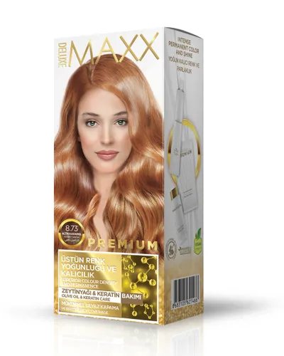 Ngjyrë për flokë Maxx Deluxe Premium, 8.73 Gold Caramel, 50ml - 1