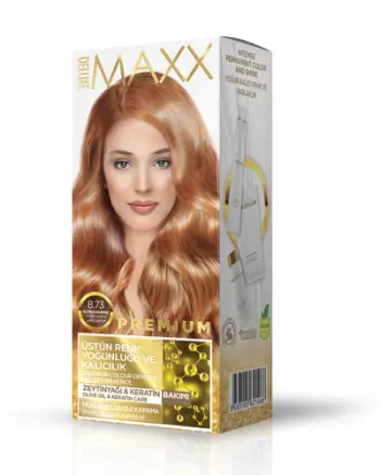 Ngjyrë për flokë Maxx Deluxe Premium, 8.73 Gold Caramel, 50ml
