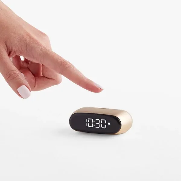 Orë portative me alarm Lexon Minut LR154D, LCD, USB-C, ari - 1
