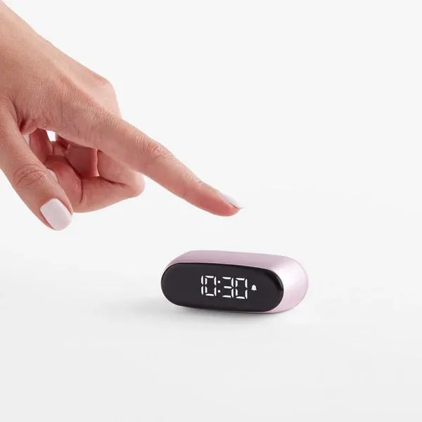 Orë portative me alarm Lexon Minut LR154LP, LCD, USB-C, rozë - 1