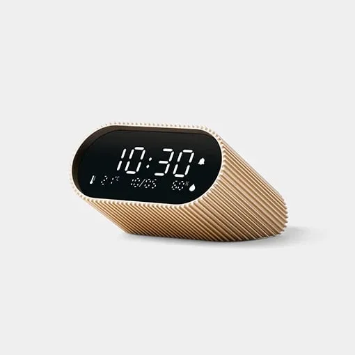 Orë portative me alarm Lexon Minut LR155VG3, LCD, USB-C, ari - 1