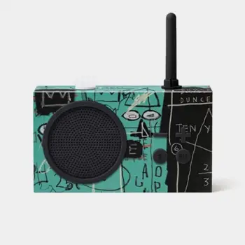 Radio & Altoparlant bluetooth Tykho 3 Lexon/ Jean-Michel Basquiat, e zezë/ e gjelbër