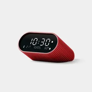 Orë portative me alarm Lexon Minut LR155SR3, LCD, USB-C, e kuqe