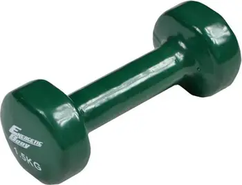 Hantel Energetic Body, 1.5 kg, e veshur me vinyl, e gjelbër
