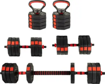 Shtangë 4 në 1 për ushtrime Eb Fit, 20KG, e zezë