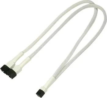 Kabllo ndarëse Nanoxia 2x 3-pin, 0.3m, e bardhë
