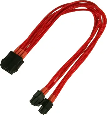 Kabllo Nanoxia ATX/EPS 8-pin - ATX/EPS 8-pin, 0.3m, e kuqe