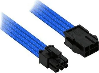 Kabllo PCI-E Nanoxia 6-pin - 6-pin, 0.3m, e kaltër - 1