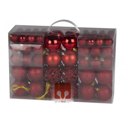 Set stolish festive për bredh, të kuqe, 100 copë - 1
