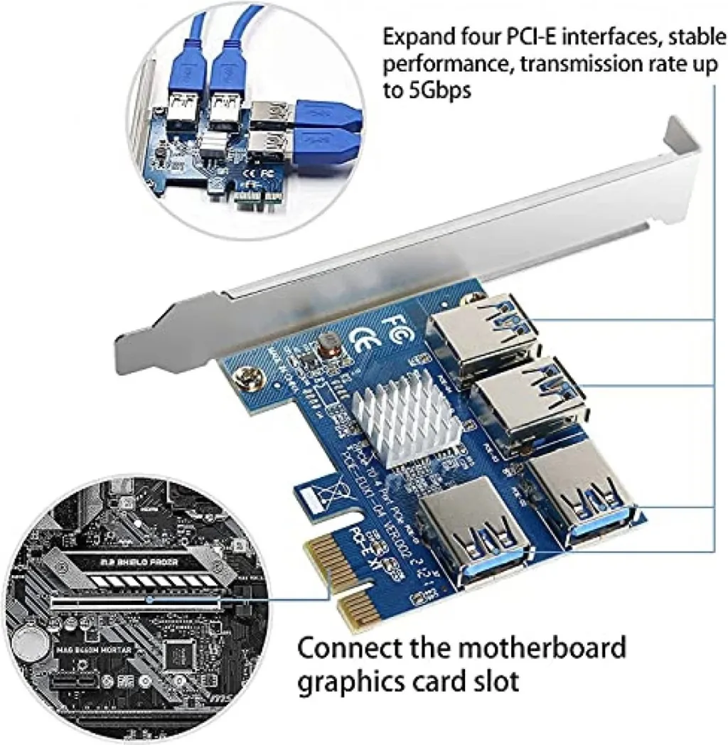 PCI Express Extension Riser Card 1 to 4 - 1