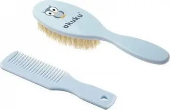 Set për fëmijë Akuku, brushë + krehër flokësh, të kaltra
