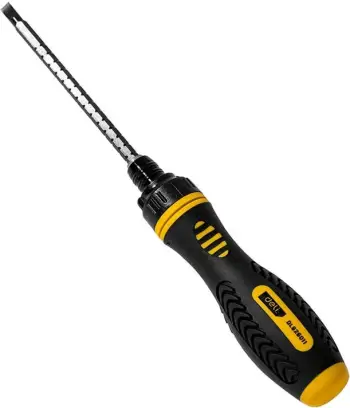 Kaçavidë me ratchet Deli Tools EDL626011, PH2x180mm/6x180mm, zezë/verdhe
