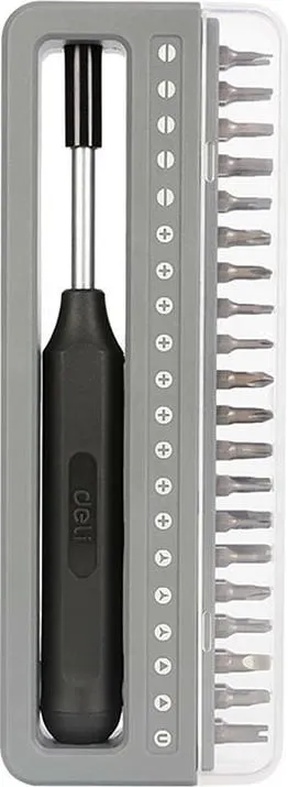 Set kaçavidash precize Deli Tools EDL241041, 41 copë, gri - 1