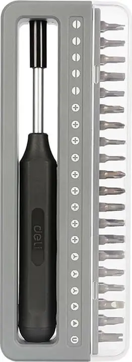 Set kaçavidash precize Deli Tools EDL241041, 41 copë, gri