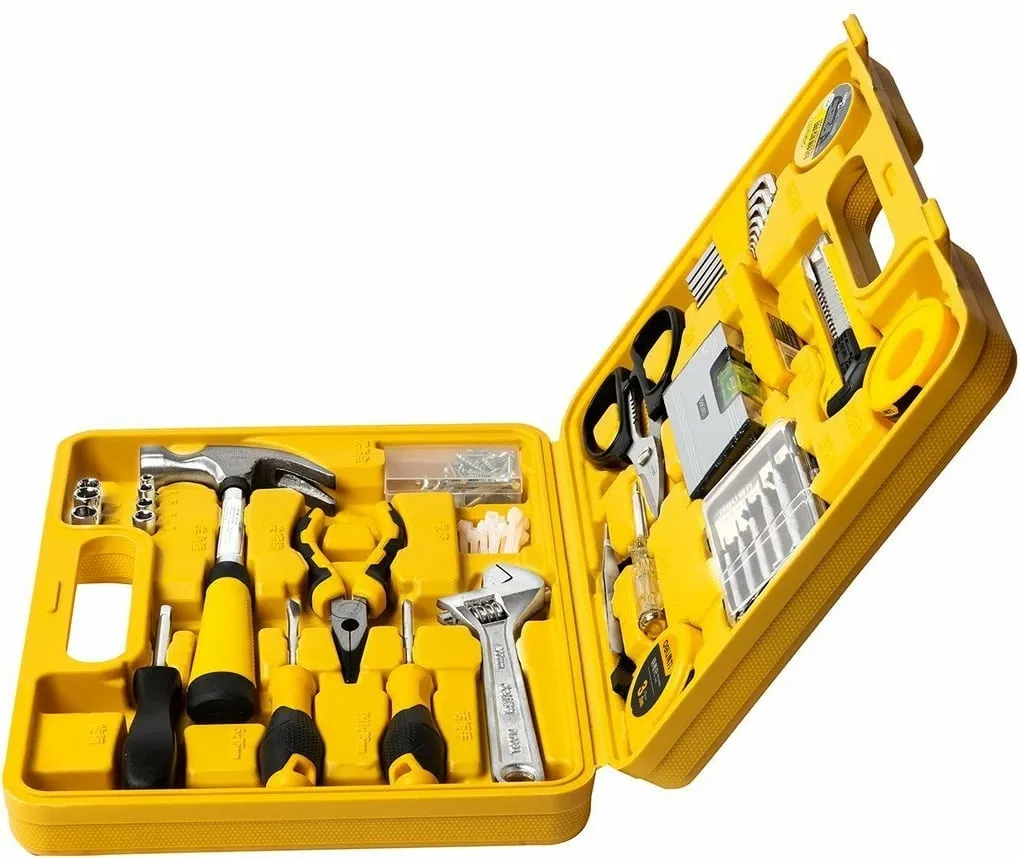 Set veglash Deli Tools EDL1038J, 38 copë, me kasë, e verdhë - 3