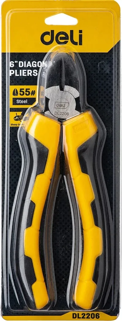 Darë diagonale Deli Tools EDL2206, 6 inç, e verdhë - 7