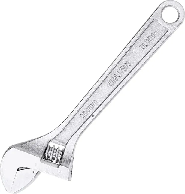 Çelës i rregullueshëm Deli Tools EDL008A, 8 inç, argjend - 1
