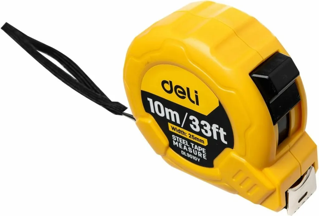 Metër çeliku Deli Tools EDL9010Y, 10m/25mm, verdhë - 4