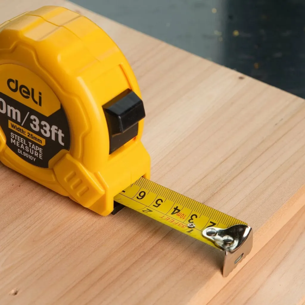 Metër çeliku Deli Tools EDL9010Y, 10m/25mm, verdhë - 8