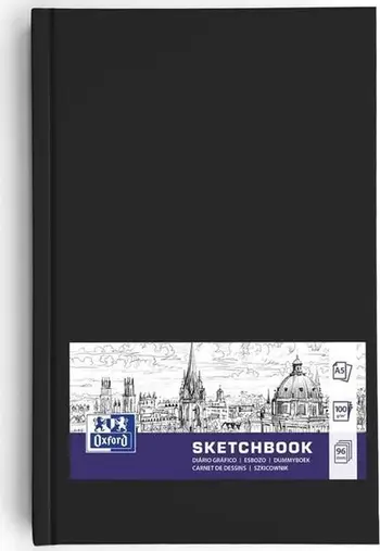 Bllok vizatimi Oxford Sketchbook A5, 96 fletë, 100 g m², i zi