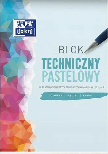 Bllok teknik Oxford Technical Pad A4, 225g, 10 fletë pastel