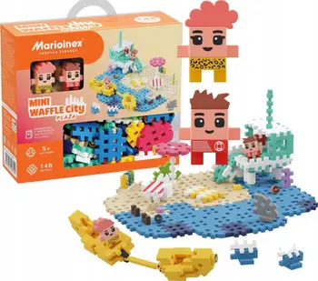 Lodër ndërtimi Marioinex Mini Waffle Blocks Beach, 148 elemente, shumëngjyrëshe