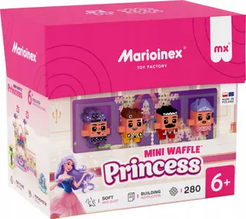 Lodër blloqe Marioinex Mini Waffle Princess, 280 pjesë, shumëngjyrëshe
